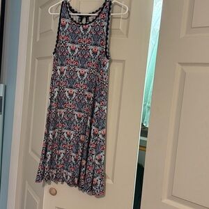 LOFT Floral Sleeveless Dress - Black, Red, White